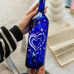 First Mom Now Grandma - Personalized Blue Bottle Lamp