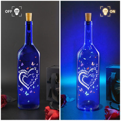 First Mom Now Grandma - Personalized Blue Bottle Lamp