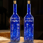 First Mom Now Grandma - Personalized Blue Bottle Lamp