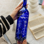 First Mom Now Grandma - Personalized Blue Bottle Lamp