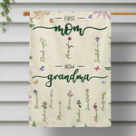 First Mom Now Grandma - Personalized Flag