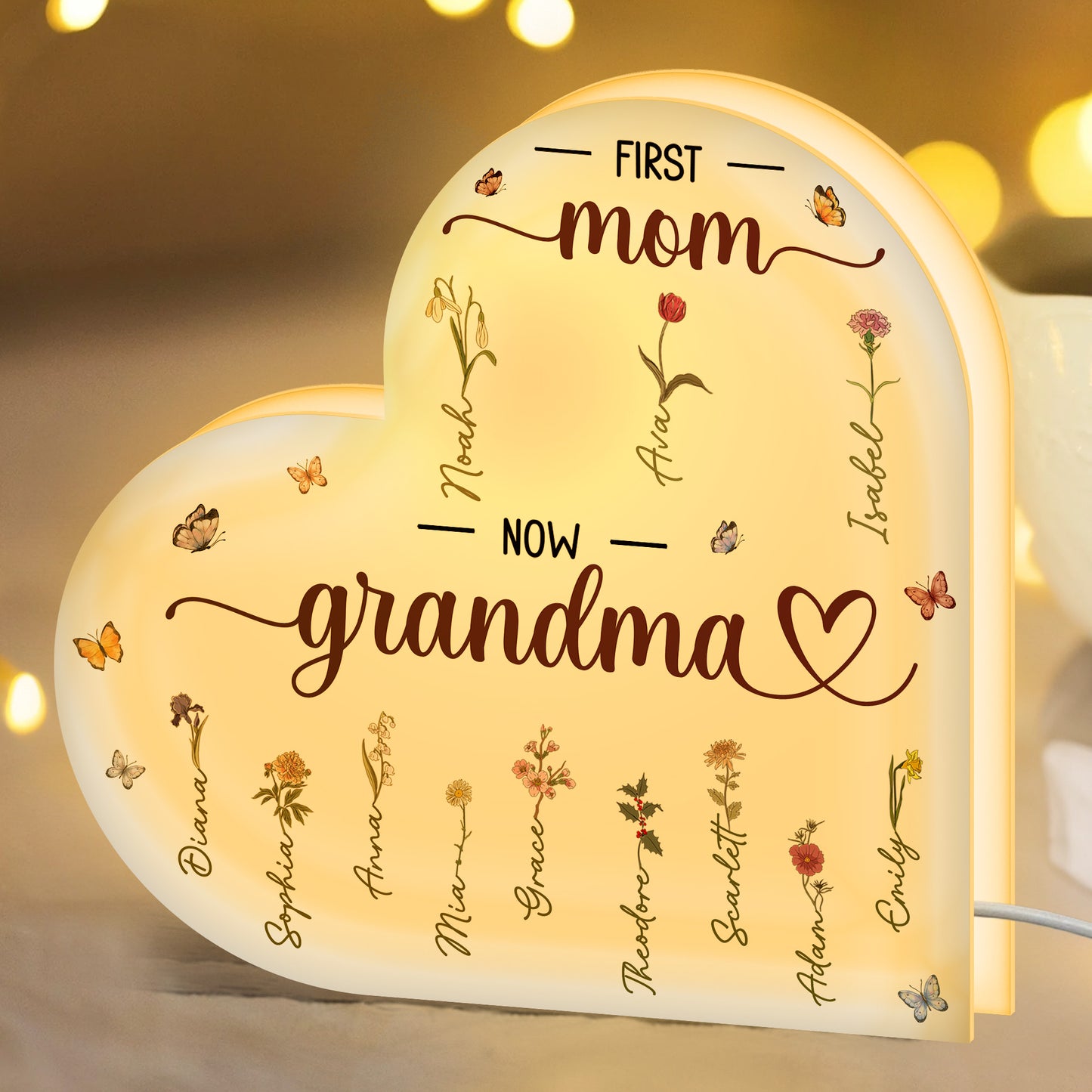 First Mom Now Grandma - Personalized Light Box