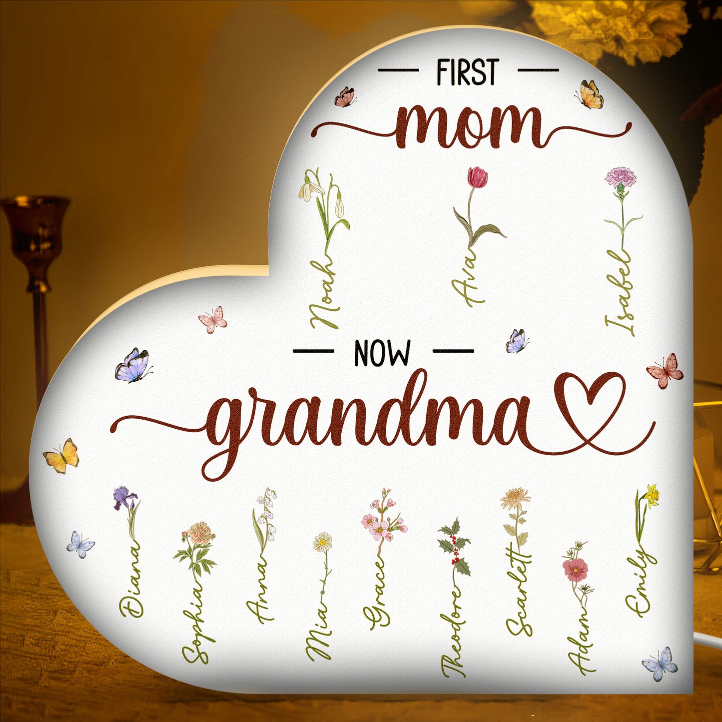 First Mom Now Grandma - Personalized Light Box