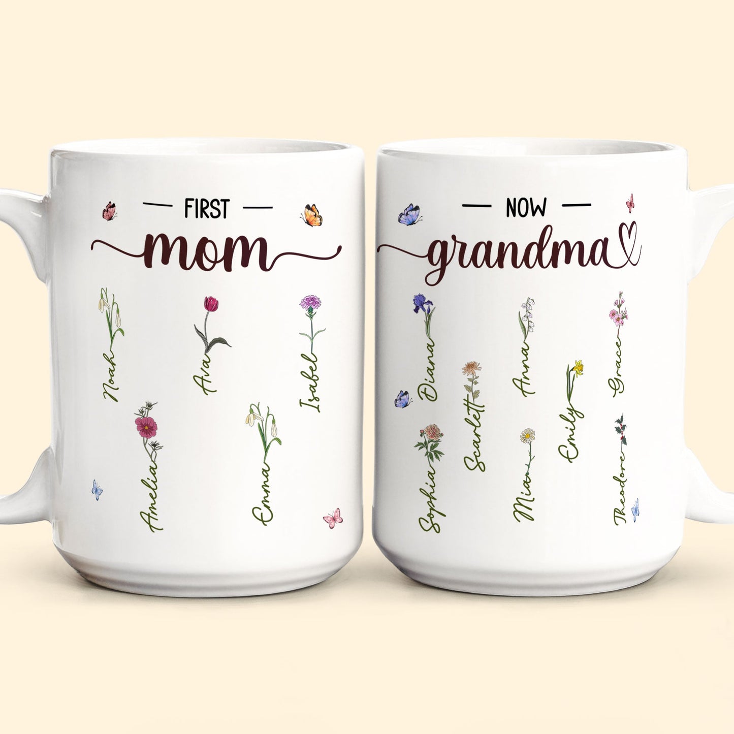 First Mom Now Grandma - Personalized Mug