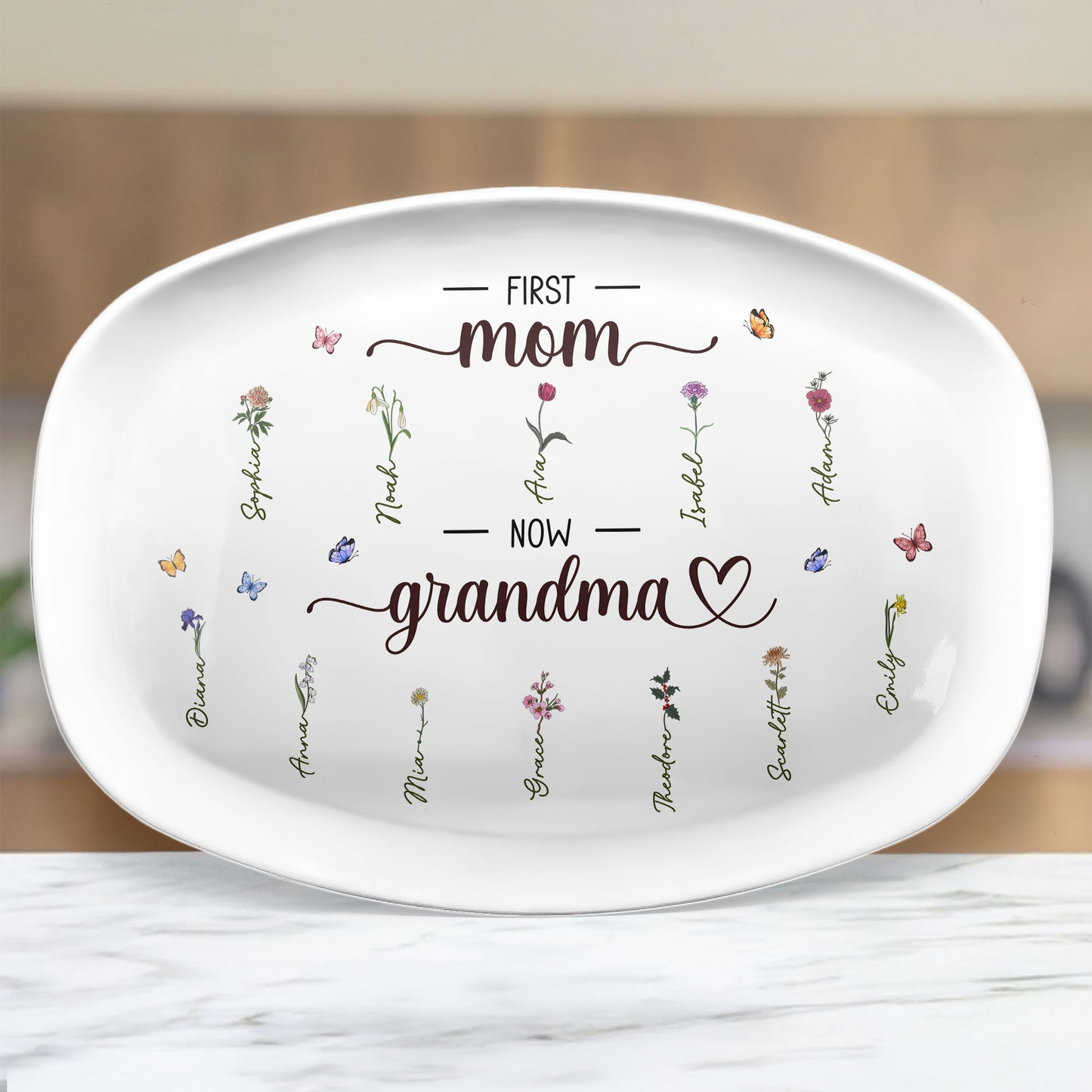 First Mom Now Grandma - Personalized Platter