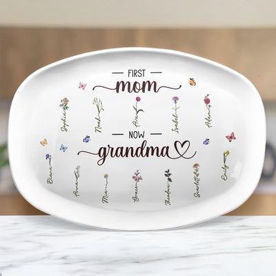 First Mom Now Grandma - Personalized Platter