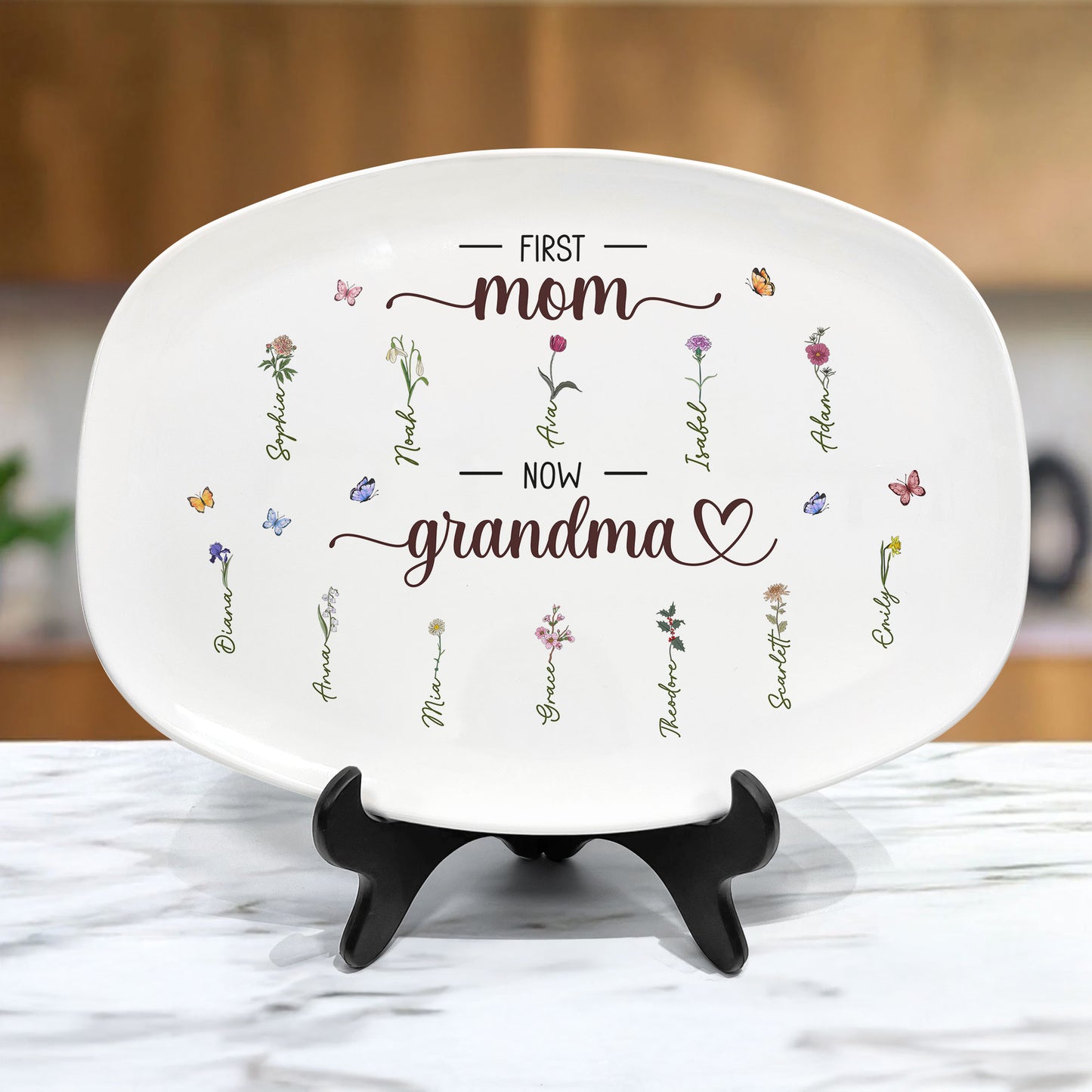 First Mom Now Grandma - Personalized Platter
