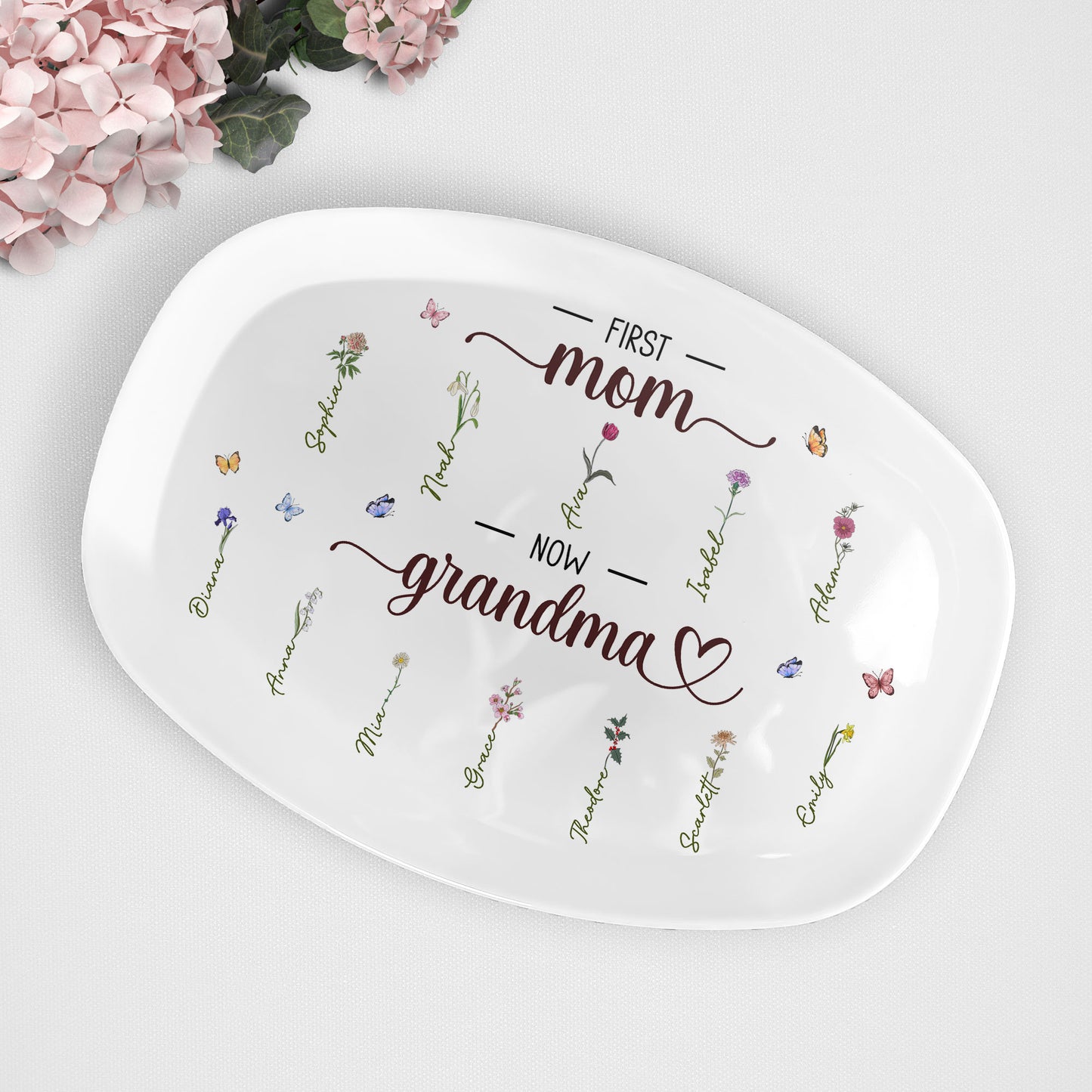 First Mom Now Grandma - Personalized Platter