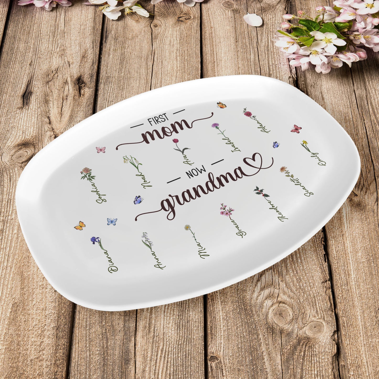 First Mom Now Grandma - Personalized Platter