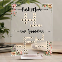 First Mom Now Grandma Scrabble Name - Personalized Acrylic Plaque