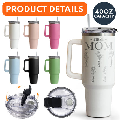 First Mom, Now Grandma - Personalized 40oz Tumbler