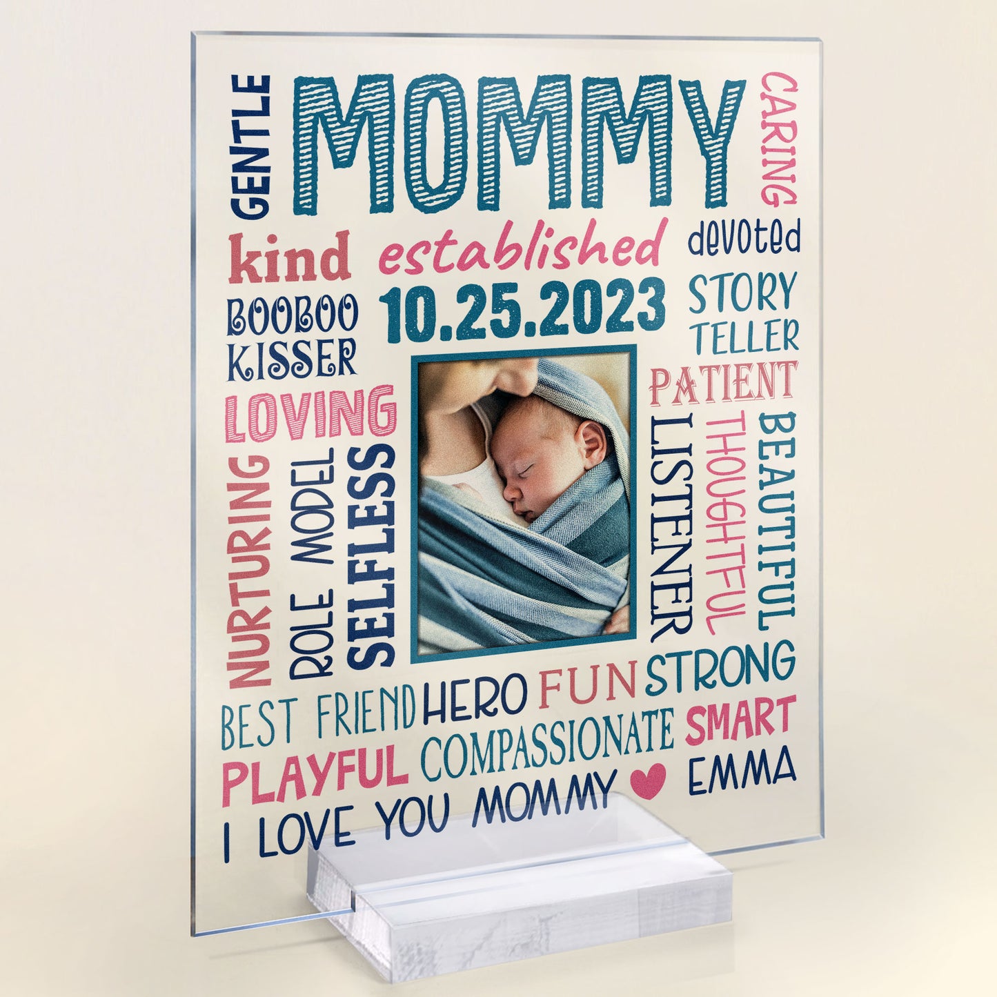 First Time Mom - Personalized Acrylic Photo Plaque