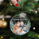 First-Christmas-As-A-Family-Of-Three-Four-Five-Custom-Photo-Watercolor-Personalized-Ornament-4
