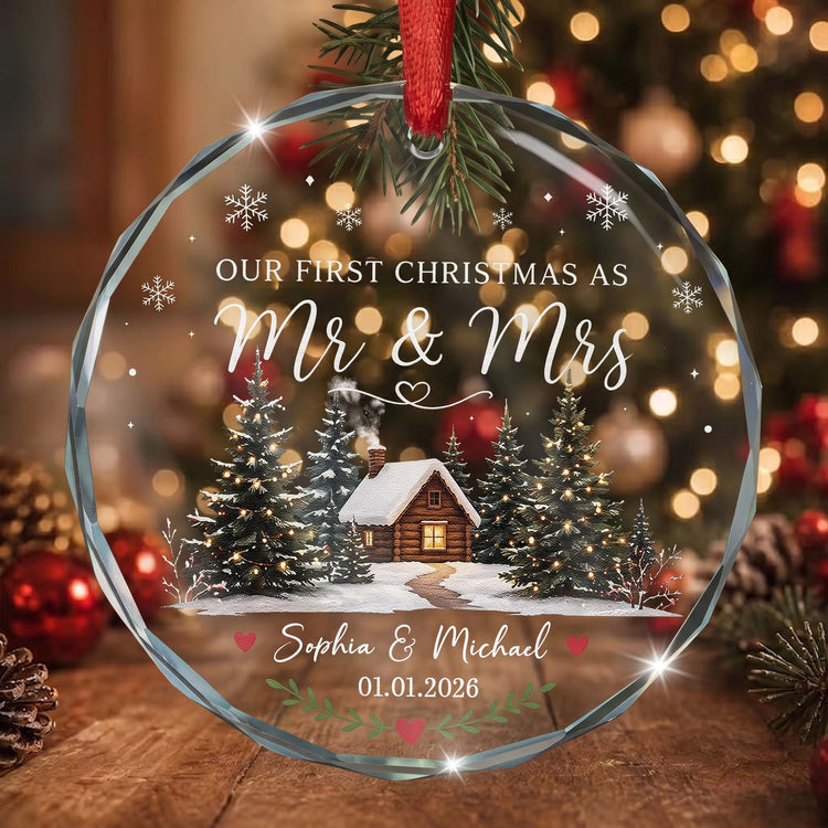 First-Christmas-Married-Mr-&-Mrs-Gifts-For-Newlywed-Couples-Personalized-Ornament-2