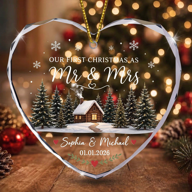 First-Christmas-Married-Mr-&-Mrs-Keepsake-For-Newlywed-Couples-Personalized-Ornament-1