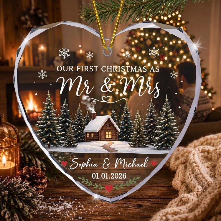 First-Christmas-Married-Mr-&-Mrs-Keepsake-For-Newlywed-Couples-Personalized-Ornament-2