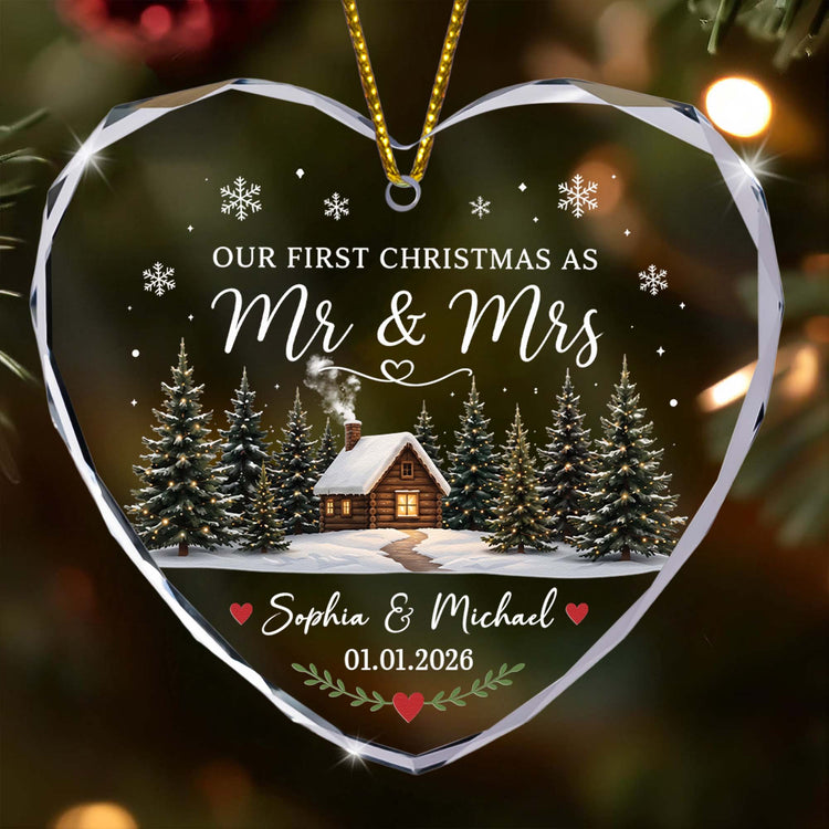 First-Christmas-Married-Mr-&-Mrs-Keepsake-For-Newlywed-Couples-Personalized-Ornament-3