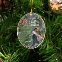 First Christmas Together Couple Ornament New Version - Personalized Acrylic Photo Ornament