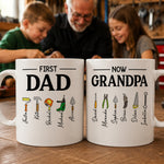 First-Dad-Now-Grandpa-Mug-With-Kids'-Names,-Daddy-Papa-Garage,-New-Grandpa-Father's-Day-Gifts-Personalized-Mug-2