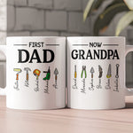 First-Dad-Now-Grandpa-Mug-With-Kids'-Names,-Daddy-Papa-Garage,-New-Grandpa-Father's-Day-Gifts-Personalized-Mug-3