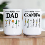 First-Dad-Now-Grandpa-Mug-With-Kids'-Names,-Daddy-Papa-Garage,-New-Grandpa-Father's-Day-Gifts-Personalized-Mug-4