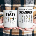 First-Dad-Now-Grandpa-Mug-With-Kids'-Names,-Daddy-Papa-Garage,-New-Grandpa-Father's-Day-Gifts-Personalized-Mug-5
