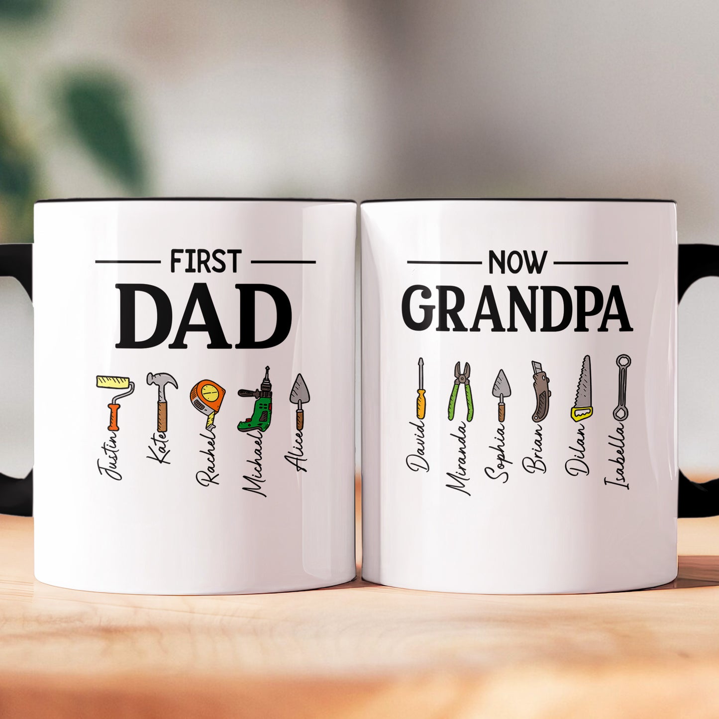 First-Dad-Now-Grandpa-Mug-With-Kids'-Names,-Daddy-Papa-Garage,-New-Grandpa-Father's-Day-Gifts-Personalized-Mug-6