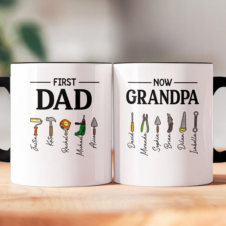 First-Dad-Now-Grandpa-Mug-With-Kids'-Names,-Daddy-Papa-Garage,-New-Grandpa-Father's-Day-Gifts-Personalized-Mug-6