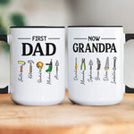 First-Dad-Now-Grandpa-Mug-With-Kids'-Names,-Daddy-Papa-Garage,-New-Grandpa-Father's-Day-Gifts-Personalized-Mug-7