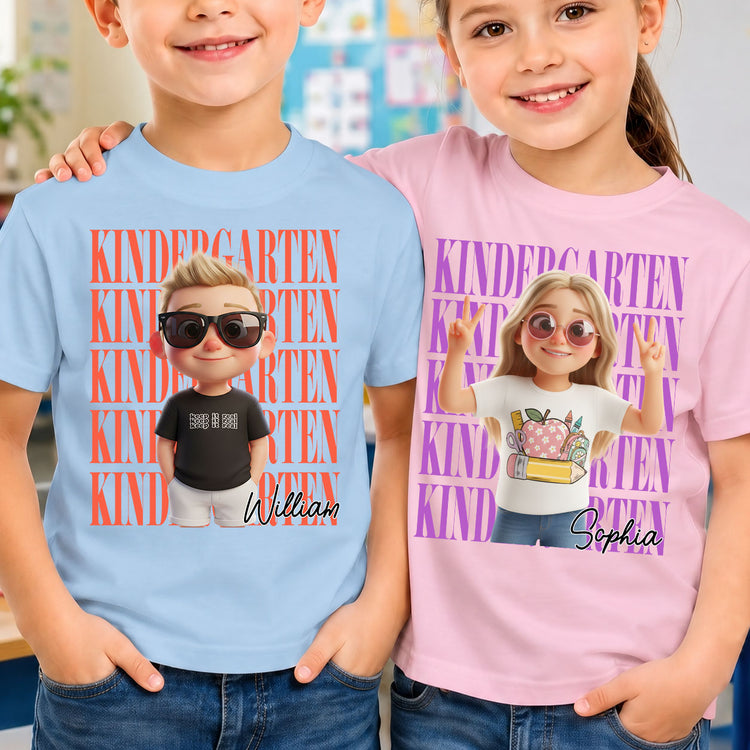 First-Day-Of-School-Custom-Cartoon-Style-Personalized-Shirt-3