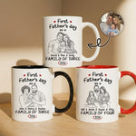 First_Fathers_Day_Gift_Custom_Photo_Sketch_Line_Art_Personalized_Mug_1