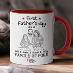 First_Fathers_Day_Gift_Custom_Photo_Sketch_Line_Art_Personalized_Mug_2