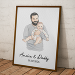 First-Fathers-Day-Gift-For-Dad-Husband-Custom-Photo-Watercolor-Art-Personalized-Poster-4