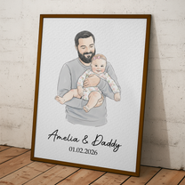 First-Fathers-Day-Gift-For-Dad-Husband-Custom-Photo-Watercolor-Art-Personalized-Poster-4