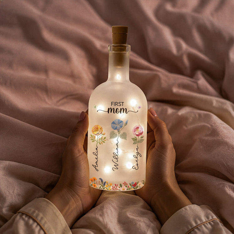 First-Mom-Now-Grandma-Birthflower-Patchwork-Print-Personalized-Bottle-Lamp-2