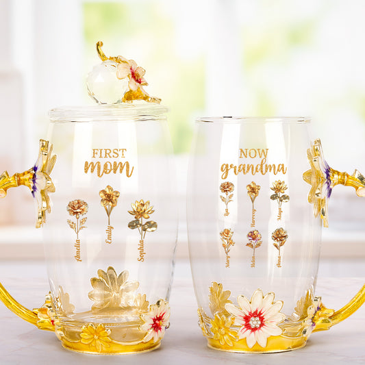 First-Mom-Now-Grandma-Golden-Birth-Month-Flower-Personalized-Glass-Cup1