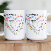 First-Mom-Now-Grandma-Heart-Flower-With-Kids'-Names-&-Birth-Flower-Personalized-Mug-4