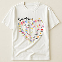 First-Mom-Now-Grandma-Heart-Flower-With-Kids'-Names-&-Birth-Flower-Personalized-Shirt-2