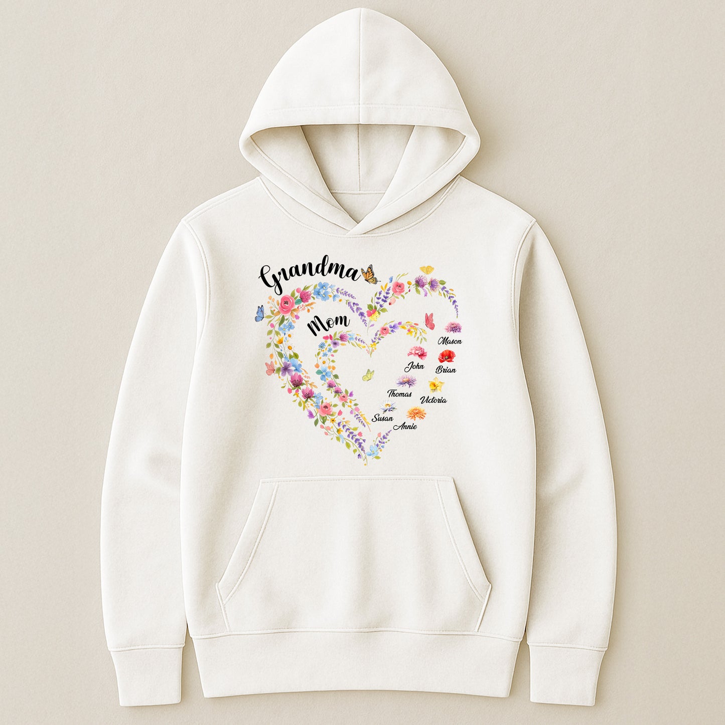 First-Mom-Now-Grandma-Heart-Flower-With-Kids'-Names-&-Birth-Flower-Personalized-Shirt-4