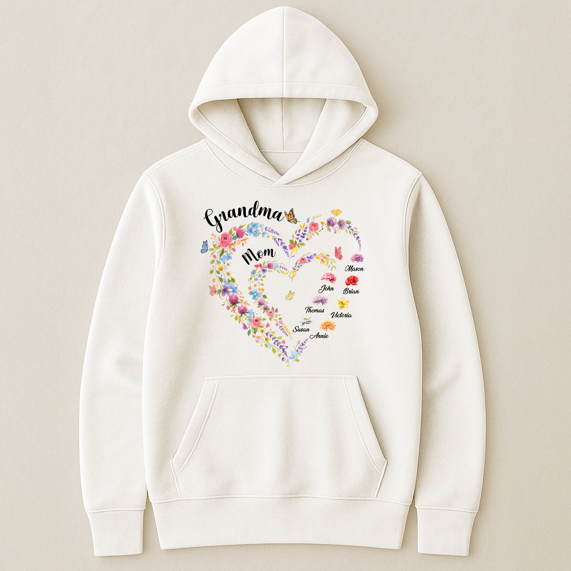First-Mom-Now-Grandma-Heart-Flower-With-Kids'-Names-&-Birth-Flower-Personalized-Shirt-4