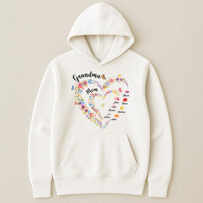 First-Mom-Now-Grandma-Heart-Flower-With-Kids'-Names-&-Birth-Flower-Personalized-Shirt-4