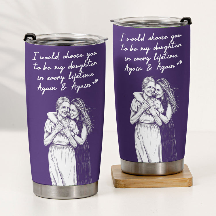 First-My-Daughter-Custom-Photo-Sketch-Line-Art-Gift-For-Her-Personalized-Tumbler-3