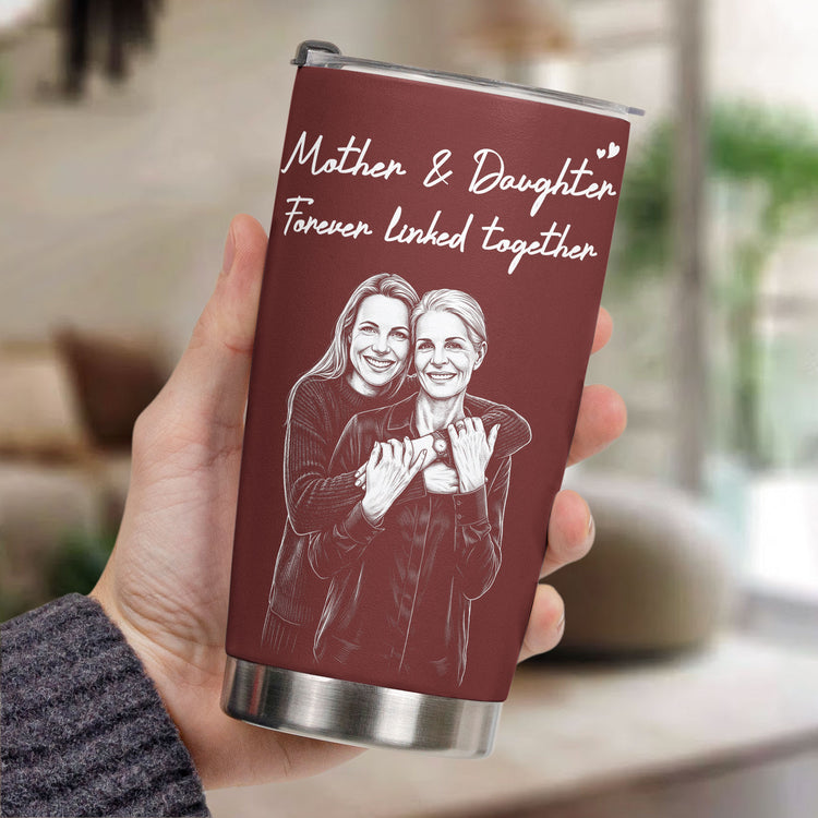 First-My-Daughter-Custom-Photo-Sketch-Line-Art-Gift-For-Her-Personalized-Tumbler-4