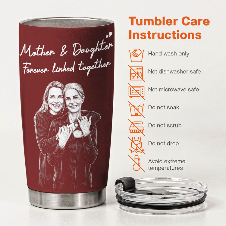 First-My-Daughter-Custom-Photo-Sketch-Line-Art-Gift-For-Her-Personalized-Tumbler-5
