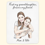First-My-Daughter-Custom-Photo-Watercolor-Art-Gift-For-Her-Personalized-Blanket-2
