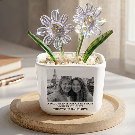 First-My-Daughter,-Forever-My-Friend-Custom-Vintage-Photo-For-Daughter-Personalized-Plant-Pot-1