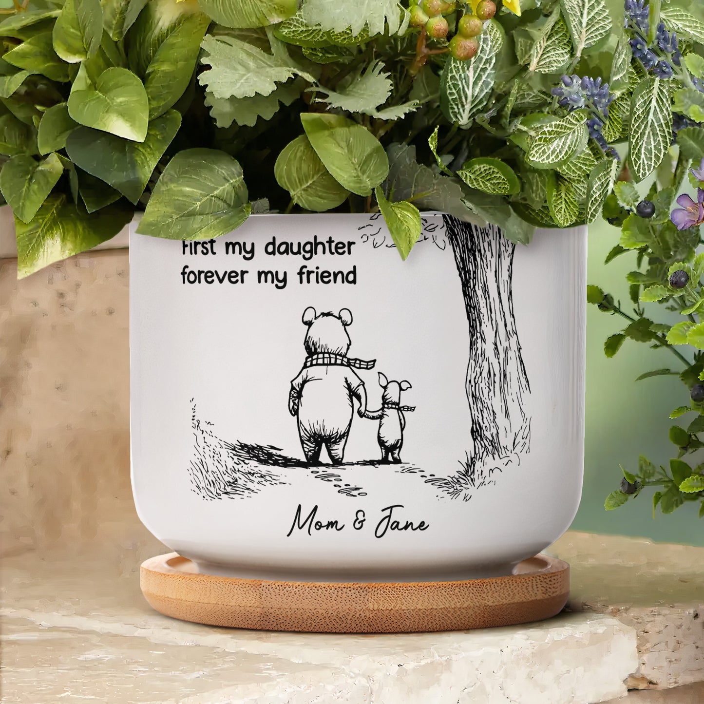 First-My-Daughter-Forever-My-Friend-Gift-For-Daughter,-Niece-Personalized-Plant-Pot-4