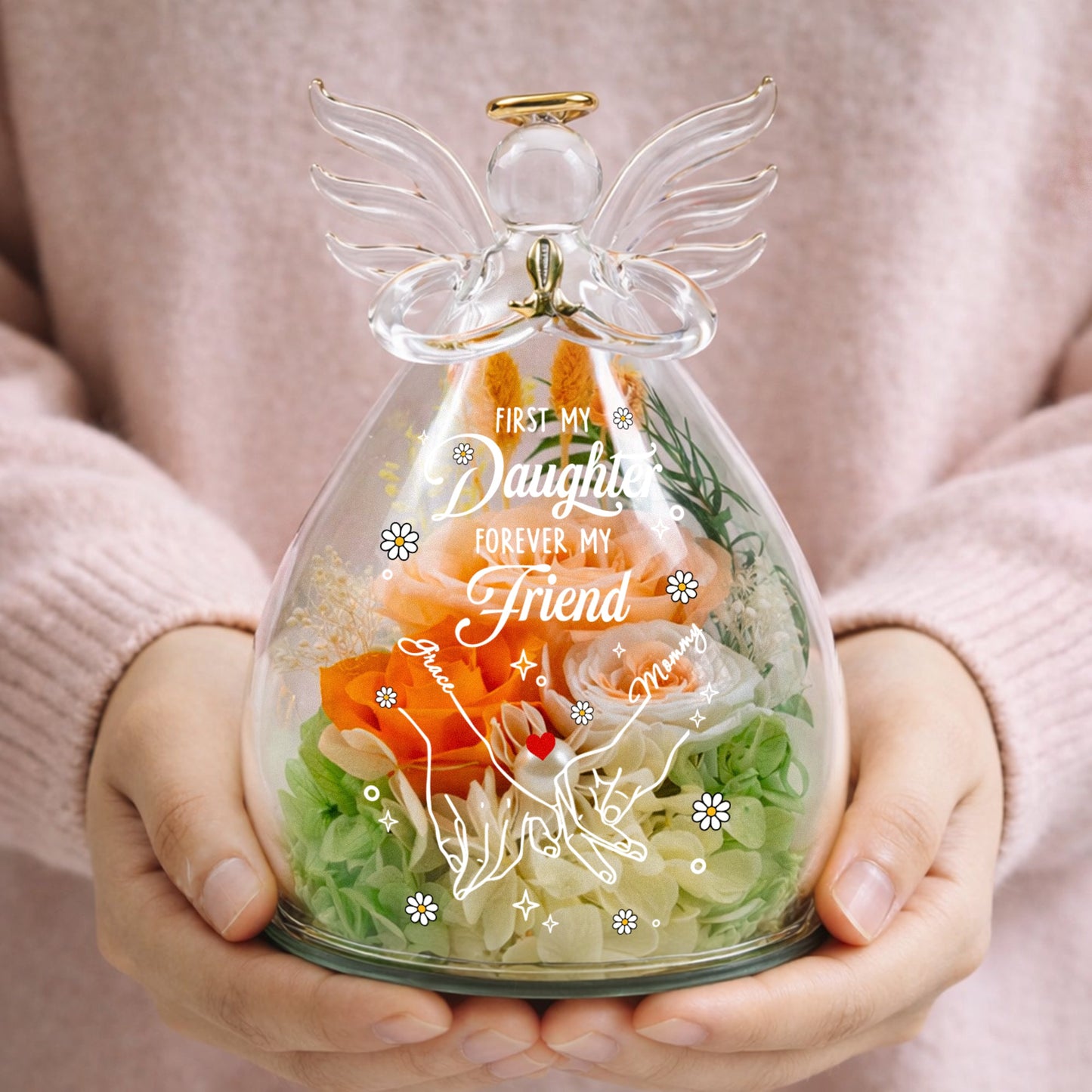 First_My_Daughter_Forever_My_Friend_Personalized_Flower_In_Glass_Angel_Figurines_5