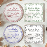 First-My-Daughter-Forever-My-Friend-Toile-De-Jouy-Birth-Flower-Personalized-Coaster-1