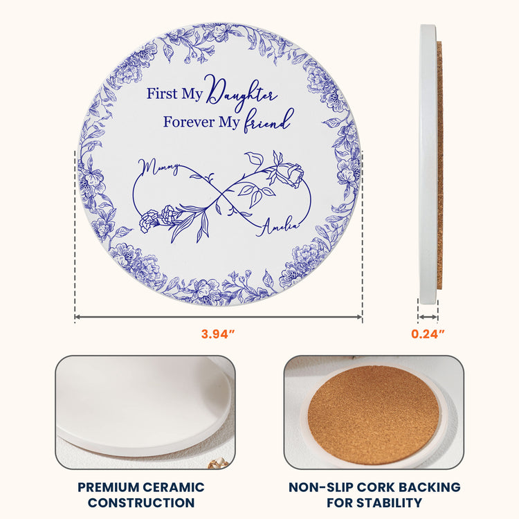 First-My-Daughter-Forever-My-Friend-Toile-De-Jouy-Birth-Flower-Personalized-Coaster-7